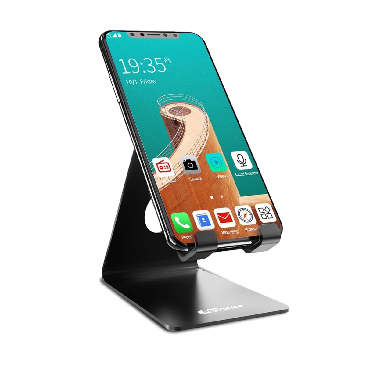 Portronics MODESK Universal Mobile Holder Stand with Metal Body, Anti Skid Design